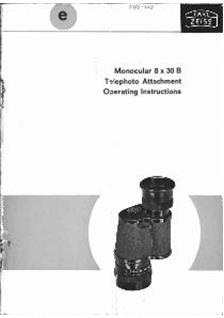 Zeiss Ikon Monocular manual. Camera Instructions.